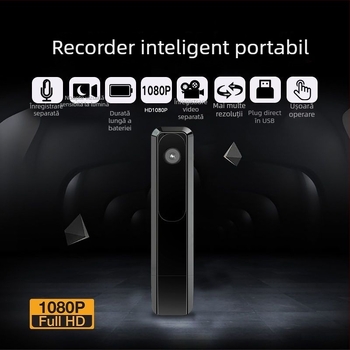 Cameră portabilă pentru corp, înregistrare video și audio, 1080p, senzor CCD de 20 MP, zoom optic 10x, viziune nocturnă infraroșu, stabilizare electronică a imaginii