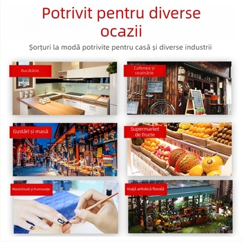 Șorț cu gât înalt, rezistent la pete, pentru grătar și personalul restaurantelor, fără mâneci, cu logo personalizat