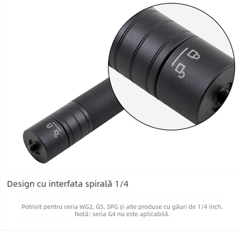 Selfie stick pentru camere sportive și telefoane mobile, aliaj de aluminiu, model BP-100, lungime reglabilă, compatibil cu stabilizatoare și iluminare de ajutor