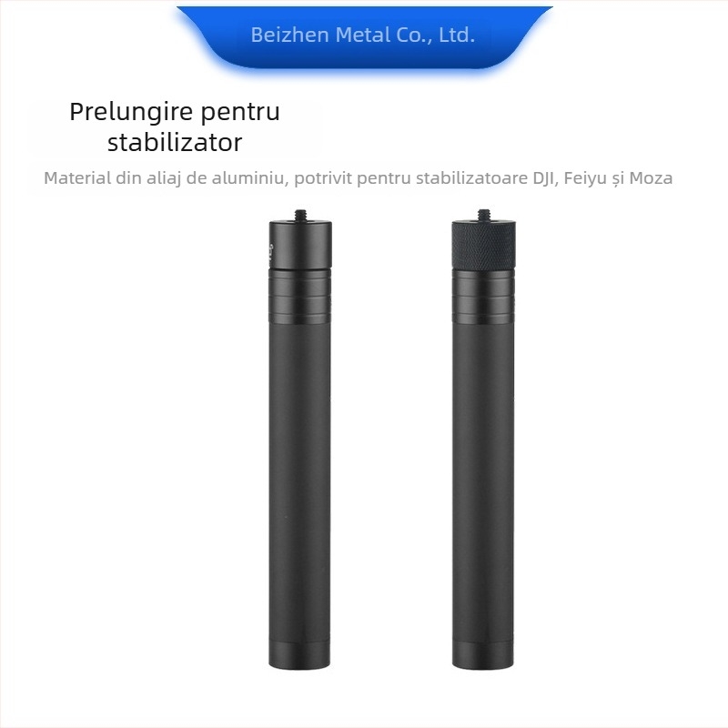 Selfie stick pentru camere sportive și telefoane mobile, aliaj de aluminiu, model BP-100, lungime reglabilă, compatibil cu stabilizatoare și iluminare de ajutor