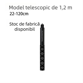 HB-120Z Țeavă extensibilă din aliaj de aluminiu, 7 secțiuni, pentru camere de acțiune și camere panoramice; compatibilă cu Insta360X4, GoPro, DJI Action 5; încărcare maximă 2 kg; imprimare logo disponibilă.