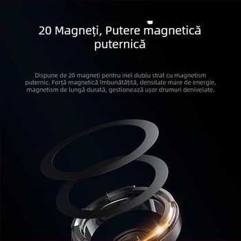 Suport auto pentru telefon cu bază magnetică N52, montare pe gură de ventilație, din plastic, pentru navigație