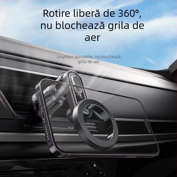 Suport auto pentru telefon cu bază magnetică N52, montare pe gură de ventilație, din plastic, pentru navigație