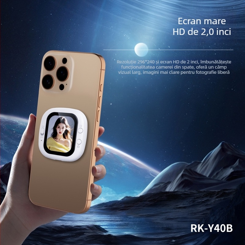 Ecran selfie mini portabil pentru telefon, pentru streaming live și fotografiere