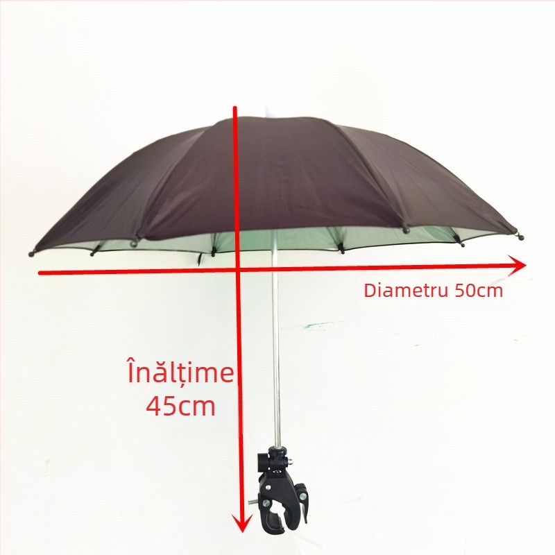Tripod pentru selfie cu umbrelă de soare pentru streaming în exterior | țesătură poliester 210T, cadru din fier cu 8 brațe, UPF > 50