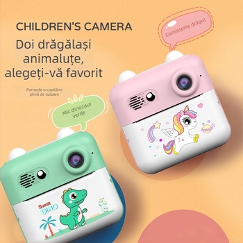 Printer foto instant pentru copii – imprimantă foto compactă cu definiție înaltă, model A22C, 24 MP, LCD de 2,4 inch, card TF, autonomie baterie 3 ore.