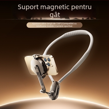 Xinlin Suport magnetic pentru gât pentru camere de acțiune - silicon+PC, universal, anti vibrație