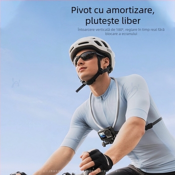 Xinlin Suport magnetic pentru gât pentru camere de acțiune - silicon+PC, universal, anti vibrație