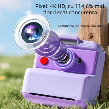 Cameră pentru copii, imprimantă mini în stil Polaroid, ecran LCD de 2,4 inchi, rezoluție 800–1000 px, card TF, corp ABS, model Cd-W8