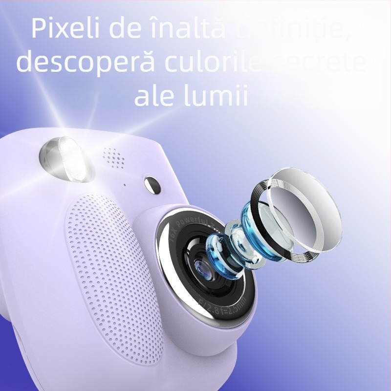 Cameră instant pentru copii cu imprimare Polaroid – mini inteligent X3, LCD 2.4'', rezoluție 4800 pixeli, baterie 1300 mAh, suport card de memorie