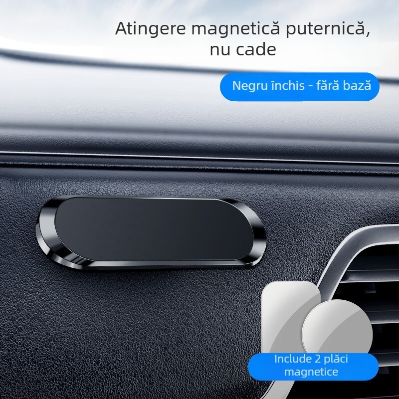 Suport magnetic pentru telefon în mașină, rotire la 360°, montaj cu adeziv — universal, din aliaj