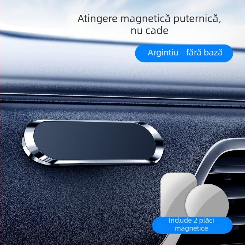 Suport magnetic pentru telefon în mașină, rotire la 360°, montaj cu adeziv — universal, din aliaj