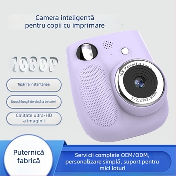 Cameră pentru copii cu imprimare instantă X3 - ecran LCD 2.4", rezoluție 4800 pixeli, card de memorie, corp ABS
