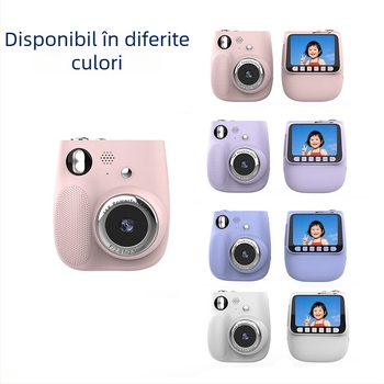 Cameră pentru copii cu imprimare instantă X3 - ecran LCD 2.4", rezoluție 4800 pixeli, card de memorie, corp ABS