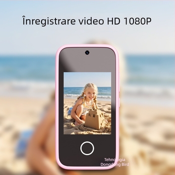 Telefon‑cameră pentru copii cu ecran tactil, cameră‑jucărie multifuncțională, 1–5 MP, stocare TF, corp ABS, autonomie baterie 1–3 ore