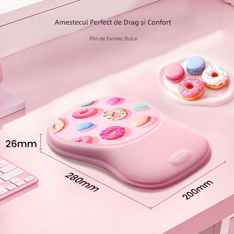 Pad de încheietură pentru mouse, din silicon, față dublă, antiaderent, rezistent la uzură, ușor de curățat - pentru birou