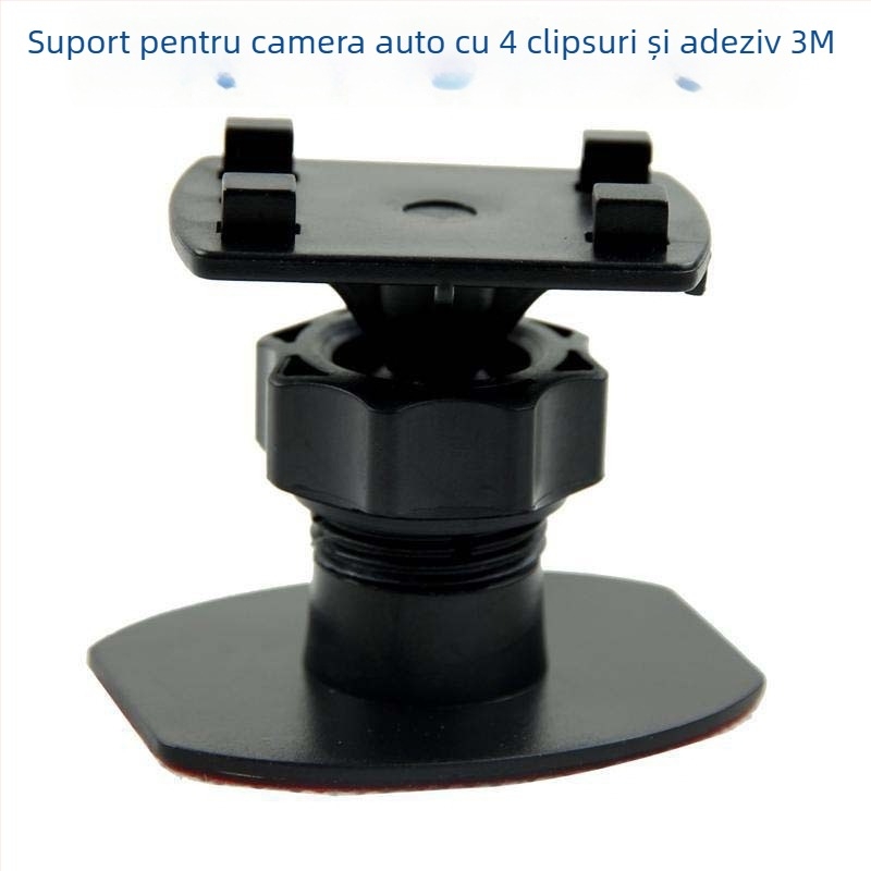 Suport auto pentru cameră cu pan-tilt mic, montaj 1/4 inch, din plastic universal, adeziv 3M