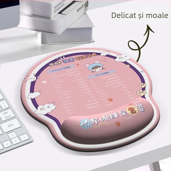 Panda Cartoon suport pentru încheieturi pentru tastatură și mouse – pernă din cauciuc cu spumă cu memorie, imprimare pe o singură față