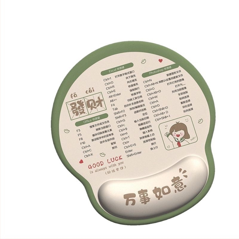 Panda Cartoon suport pentru încheieturi pentru tastatură și mouse – pernă din cauciuc cu spumă cu memorie, imprimare pe o singură față