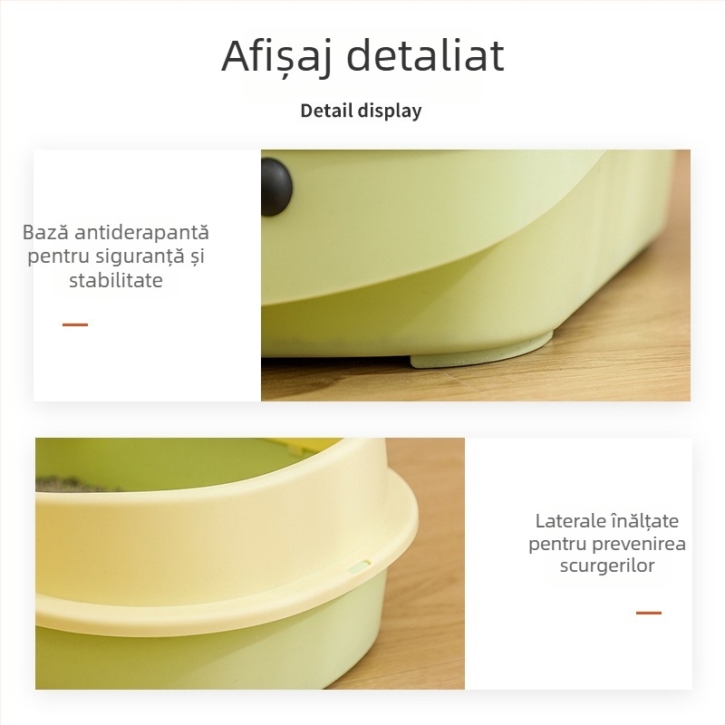 Cutie de nisip închisă în stil desenat, temă purcel pentru pisici, material PP, marcă New Favorite Cute