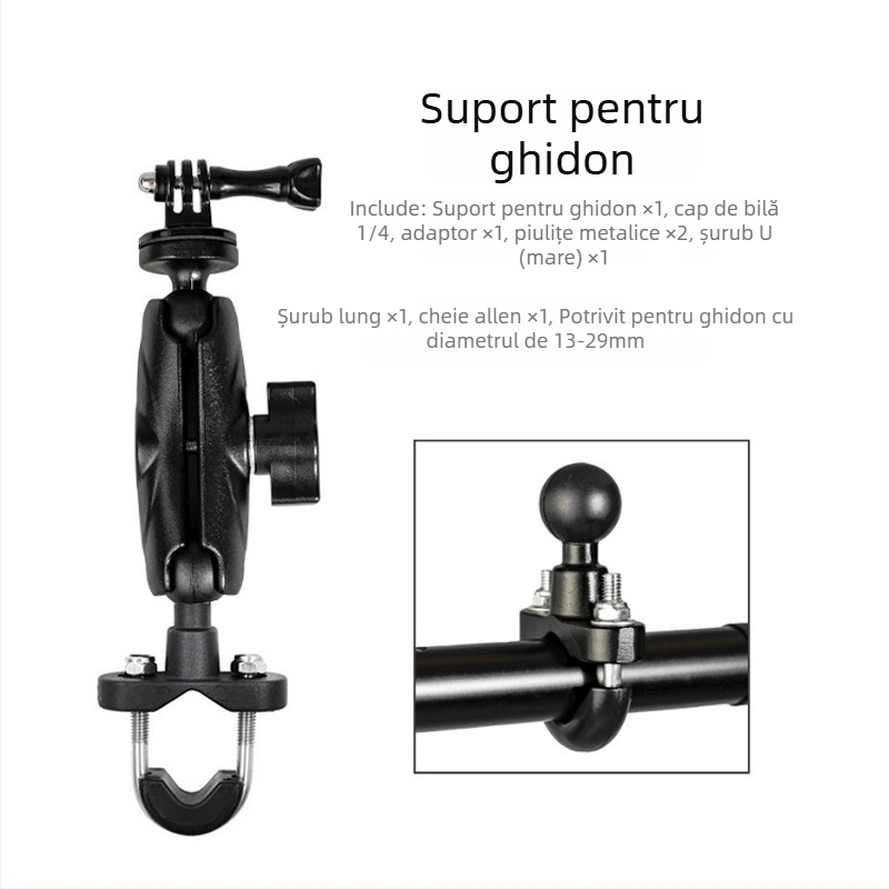 Suport pentru cameră de acțiune pentru motocicletă — aliaj de aluminiu — pentru camere sportive — Brand: Motorcycle bubble