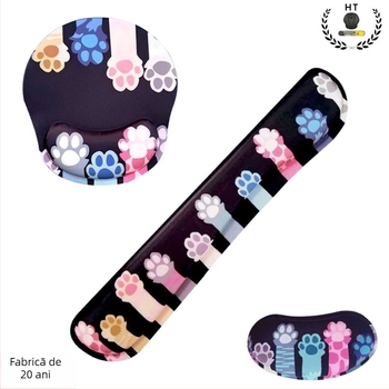 Suport pentru încheietură din spumă cu design labă de pisică pentru tastatură și mouse, unidirecțional, logo personalizat