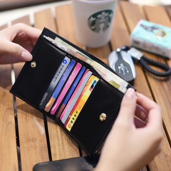 Portofel pentru femei bifold din piele naturală, din piele de miel cu textură împletită, fermoar scurt, model Wallet 3056-1, stil urban minimalist