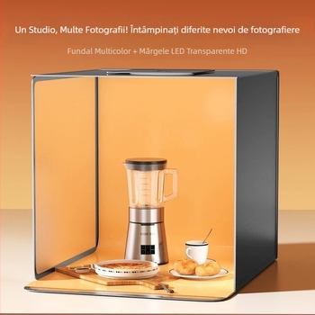 Boxă LED de Studio pentru Fotografia Produselor | Cadru din aluminiu, Material de lumină moale, Ecran, Brand Leitesheng, Zonă de producție 40/50/60