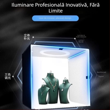 Boxă LED de Studio pentru Fotografia Produselor | Cadru din aluminiu, Material de lumină moale, Ecran, Brand Leitesheng, Zonă de producție 40/50/60