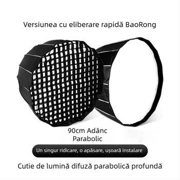Softbox de iluminat, construcție din pânză, pentru fotografie profesională, cu plasă/grilă, greutate 1.5