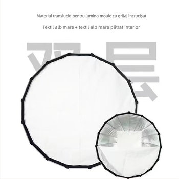 Softbox de iluminat, construcție din pânză, pentru fotografie profesională, cu plasă/grilă, greutate 1.5