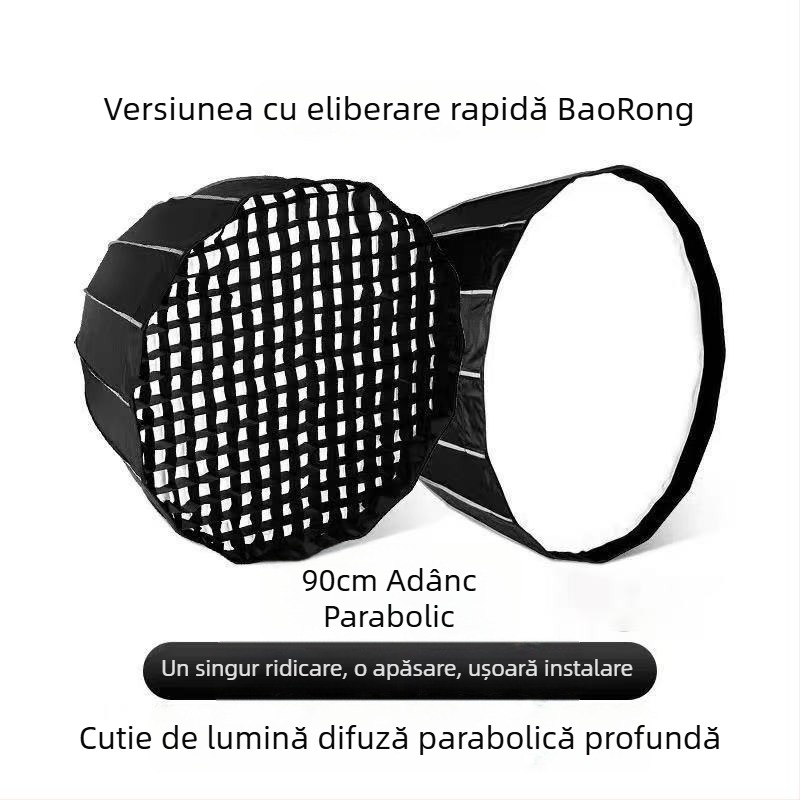 Softbox de iluminat, construcție din pânză, pentru fotografie profesională, cu plasă/grilă, greutate 1.5
