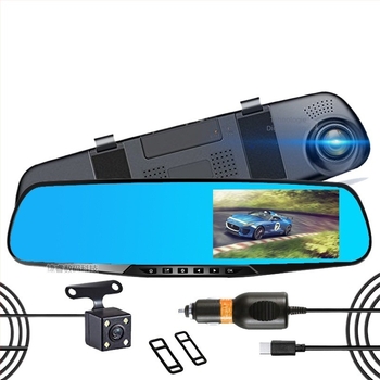 Dash cam cu dublu obiectiv și oglindă retrovizoare integrată, înregistrare 1080p, unghi de vizionare 140°, monitorizare parcare