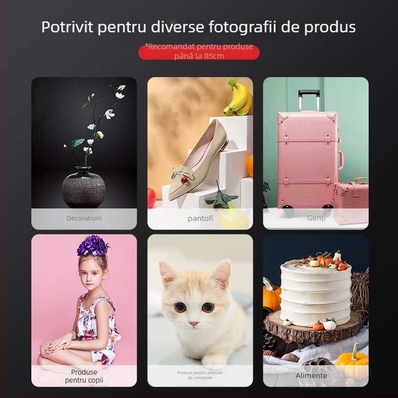 Set de iluminare LED pentru mic studio cu softbox | Material: poliester + placă LED | (Specificații: Mari; Greutate: 8,8 kg)