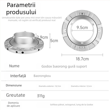 Godox Shenniu Soft Light Tool — Aliaj de aluminiu, încărcătură maximă sub 2 kg