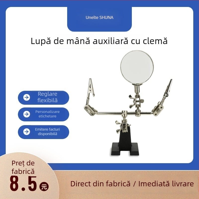 Kit de lipit cu clip alligator și lupă pentru repararea PCB-urilor, brand Shunda, model shunda-10