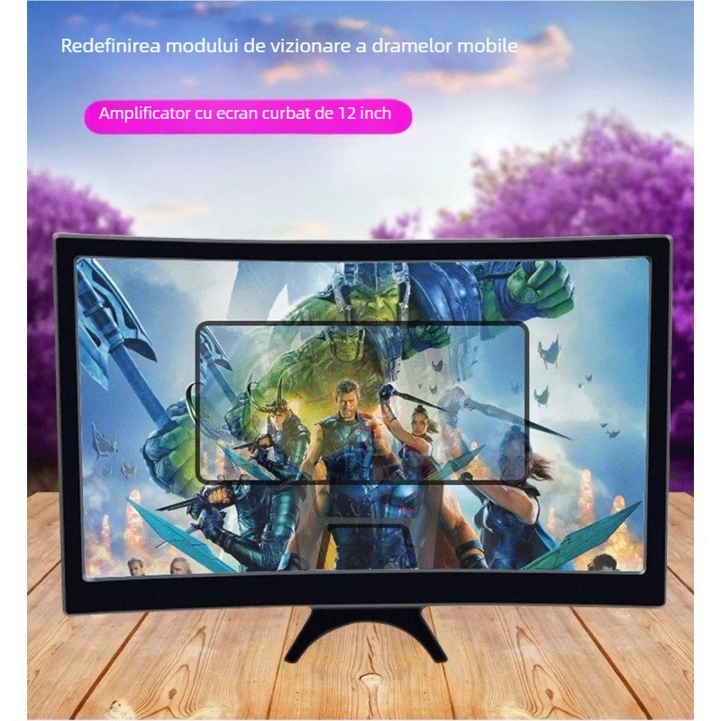 Stand amplificator de ecran pentru telefoane – anti vibrații, material plastic, universal, de birou