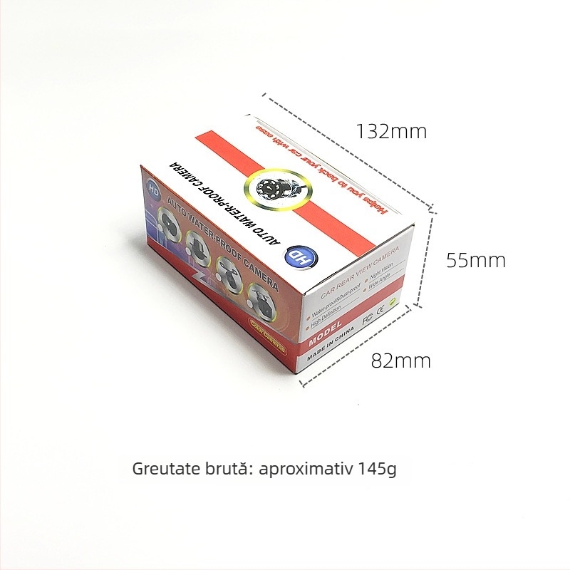 Cameră de mers înainte/înapoi cu dublu obiectiv pentru autovehicule 12V, HD 18.5, 688x488, CVBS, reglabilă la 90°
