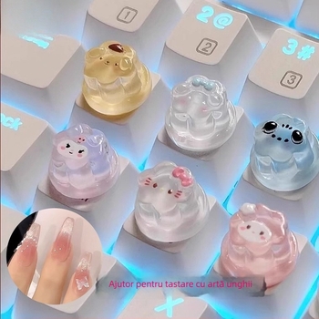 Capace de taste pentru tastatură — aspect plăcut pentru unghii lungi, asistent de manichiură, taste pentru tastare și jocuri, material Youfanggang