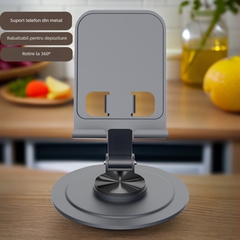 Suport de birou rotativ pentru telefoane și tablete, pentru înregistrări video live, portabil, din aliaj, universal