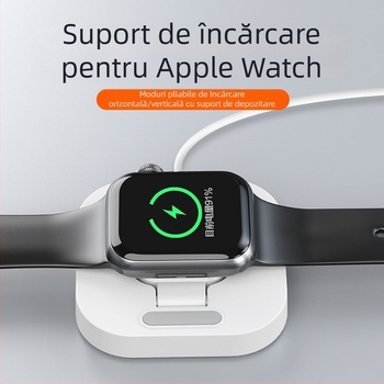 Încărcător wireless magnetic pliabil pentru Apple Watch Series 3–6 și SE, 5W ieșire, QC3.0