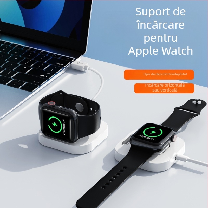 Încărcător wireless magnetic pliabil pentru Apple Watch Series 3–6 și SE, 5W ieșire, QC3.0