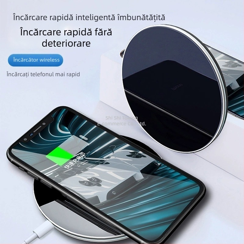 Încărcător wireless 50W pentru iPhone 8–16, Huawei Mate50/40 Pro, Xiaomi și OPPO, protocol AFC