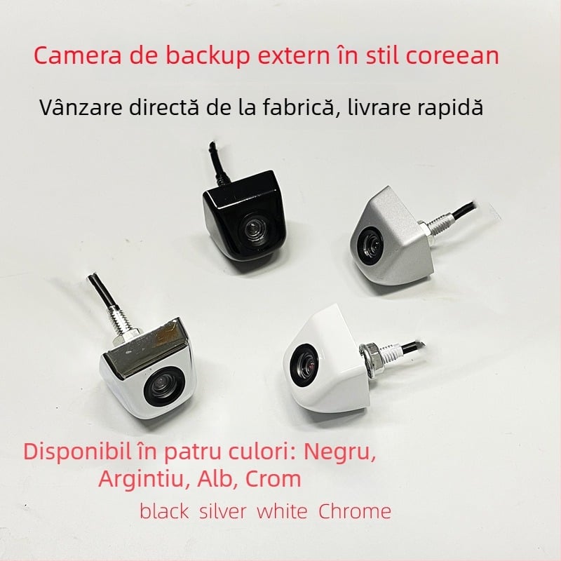 Cameră auto în stil coreean, cameră de mers înapoi cu montaj extern, 12V, unghi de vizualizare 90°, 688x582 CVBS