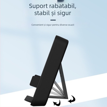 Încărcător wireless pliabil de 15W pentru birou cu ceas, afișaj temperatură și alarmă – Încărcare magnetică, QC3.0