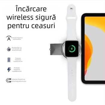 Încărcător wireless pentru Samsung Galaxy Watch – USB-C, Încărcare magnetică, Încărcare rapidă QC3.0, 0,5–1 A, 3 W