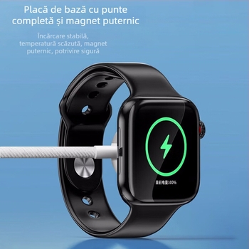 Încărcător wireless pentru Apple Watch cu încărcare magnetică, S10, protocol PD, 0.5A, 2.5W, cablu împletit