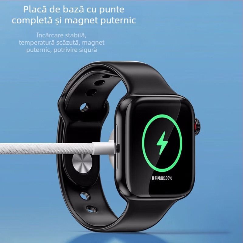 Încărcător wireless pentru Apple Watch cu încărcare magnetică, S10, protocol PD, 0.5A, 2.5W, cablu împletit