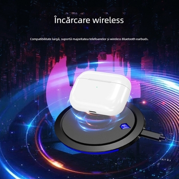 Neutral Încărcător wireless de birou 15W – disc circular, QC3.0, curent de ieșire 2A