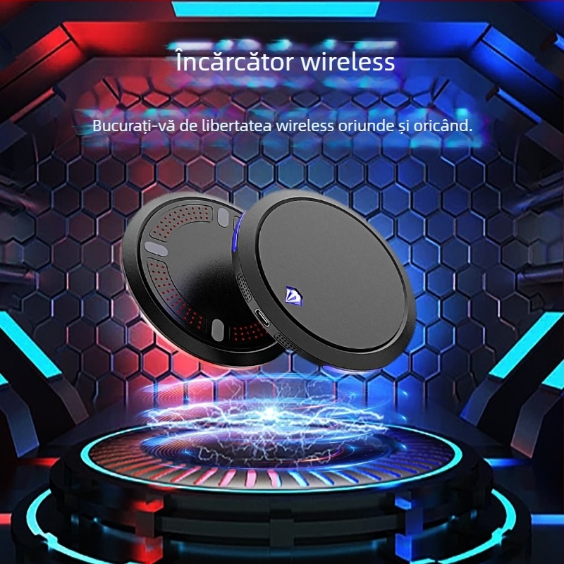 Neutral Încărcător wireless de birou 15W – disc circular, QC3.0, curent de ieșire 2A